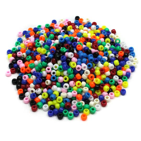 Creativity Street® 9mm Bright Hues Pony Beads, 3 Packs of 1,000
